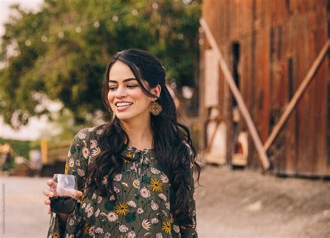 Pretty Latina Woman In Wine Country By Jayme Burrows
