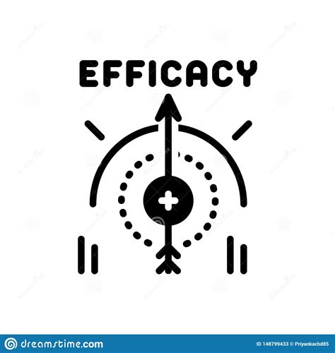 Black Solid Icon For Efficacy Impact And Influence Stock Vector