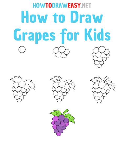 How To Draw Grapes For Kids How To Draw Easy