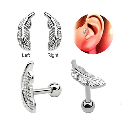 L Surgical Steel Ear Cartilage Earring Helix Tragus Etsy