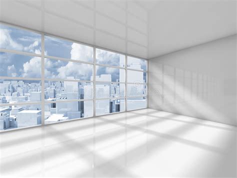 Abstract White Interior Of An Empty Office Room Stock Illustration