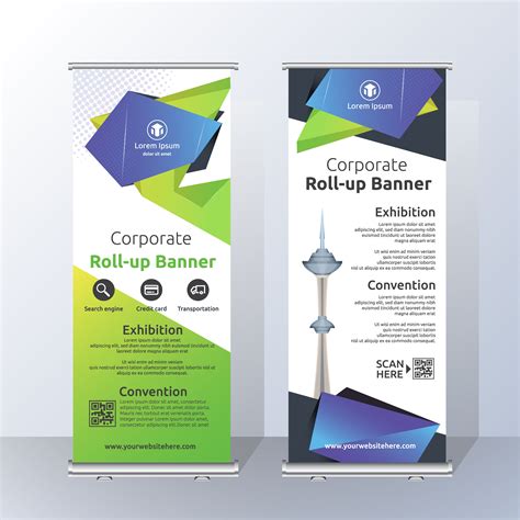 Vertical Roll Up Banner Template Design For Announce And Adverti 216597