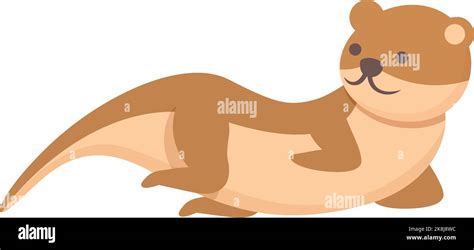 Beaver Weasel Icon Cartoon Vector Cute Animal Mink Ferret Stock