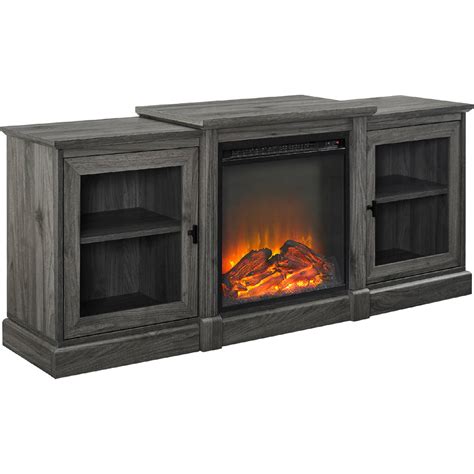 Walker Edison W Fpttsg Classic Tiered Top Fireplace Tv Stand In