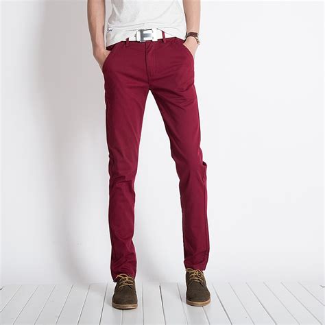 Red Khaki Pants For Men Pi Pants