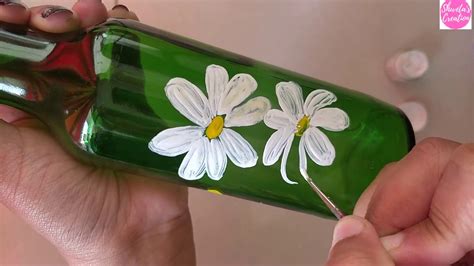 How To Paint Glass Bottle With Acrylic Colors Simple And Easy Bottle
