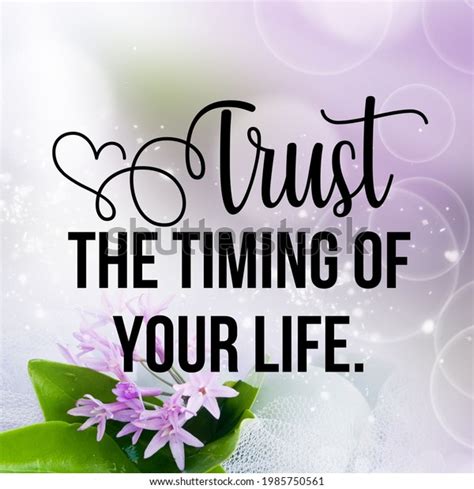 Trust Timing Your Lifeinspirational Motivational Quote Stock