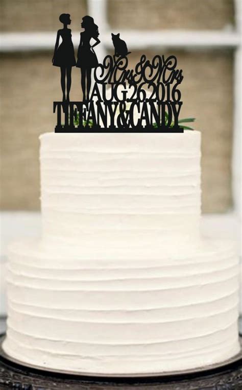 Same Sex Cake Topperlesbian Cake Toppermrs And Mrs Wedding Cake Topper Wedding Silhouette