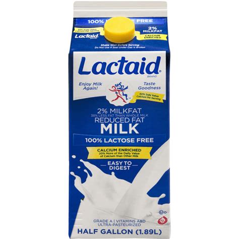 Lactaid 100 Lactose Free Calcium Enriched 2 Reduced Fat Milk 05 Gal