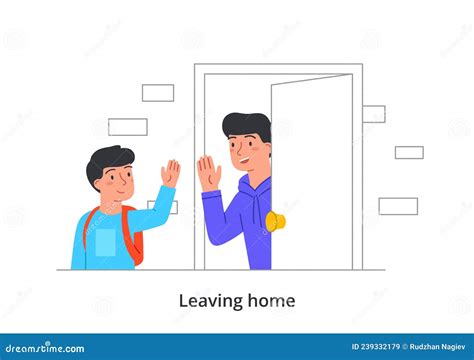 Leaving Home Concept Stock Vector Illustration Of Child 239332179