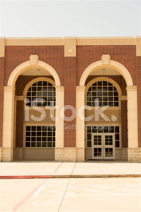 Architecture High School Building Exterior Arches Windows Do Stock