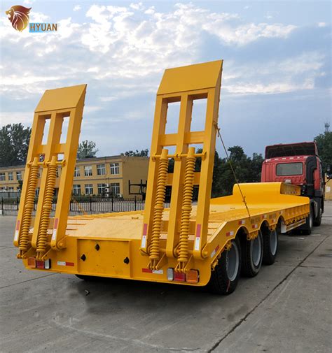3 Axles Low Flatbed Extendable Goose Neck Multi Axle Hydraulic Lowboy