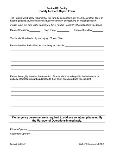 Incident Report Template Pdf Fill Online Printable