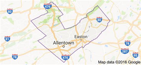 Map Of Allentown Bethlehem Easton Pa Nj Map Allentown Lehigh Valley