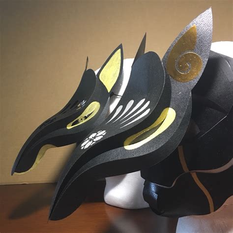 Luminous Goldfish Black Fox Mask