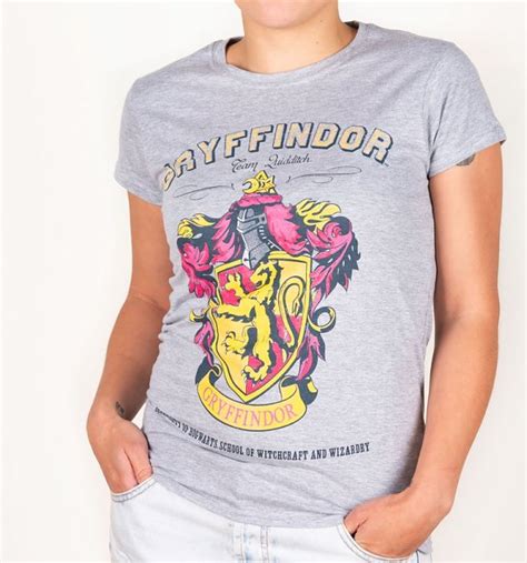 Womens Grey Harry Potter Gryffindor Team Quidditch T Shirt