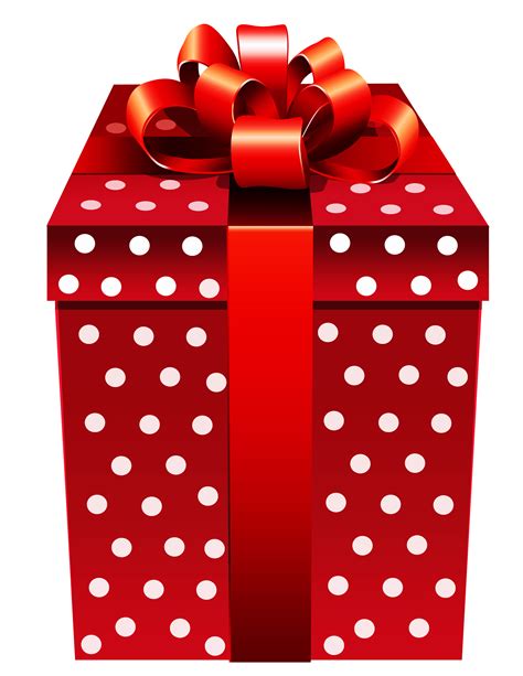 T Box Clip Art Red Dotted Present Png Clipart Png Download 2672