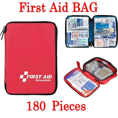 180 Pcs First Aid Kit All Purpose Premium Medical Supplies And