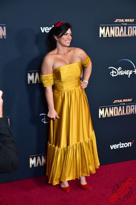 Gina Carano Yellow Dress Hollywood Los Angeles California Usa