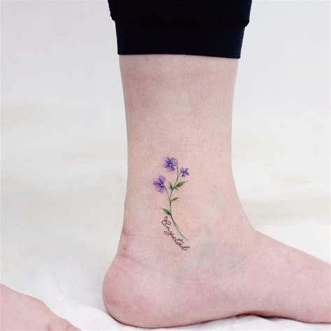 Crystal Birth Flower By Vanetattoo Violet Tattoo Purple Flower