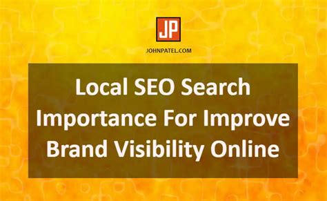 Local Seo Search Importance For Improve Your Online Brands Visibility