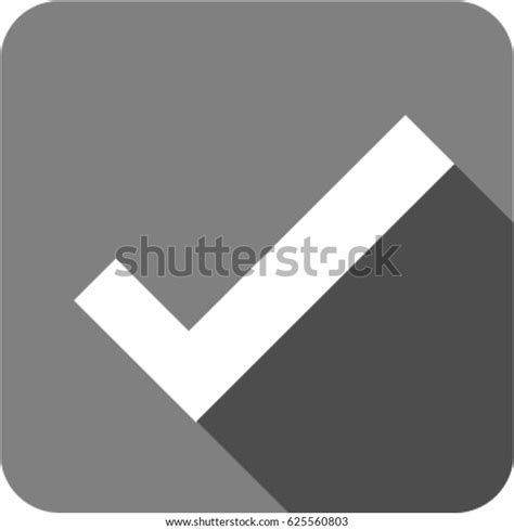 Vector White Correct Icon Gray Background Stock Vector Royalty Free