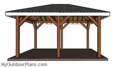Wooden gazebo plans patio plans backyard plan wooden playhouse screened gazebo diy gazebo hot tub gazebo pergola with roof gazebo ideas. 12x16 Hip Roof Pavilion Plans | MyOutdoorPlans | Free ...