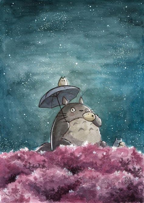 Totoro Illustration Watercolour Watercolor Totoro Art Studio