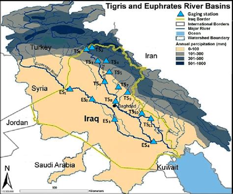 General Layout Of The Tigris Euphrates Rivers And Locations Of Stream