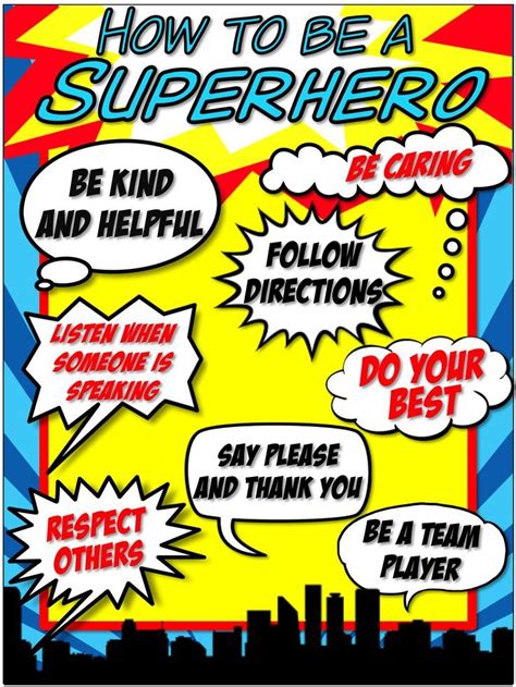 Superhero Rules Special Education Activities Primary Education