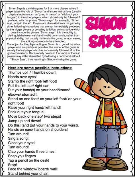 43 Simon Says Game Ideas Fun Online Learning For Kids