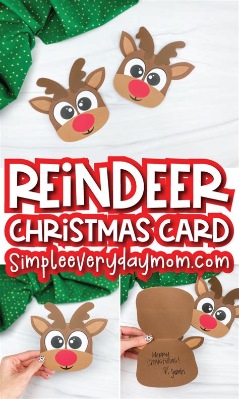 Christmas Reindeer Card With Free Template