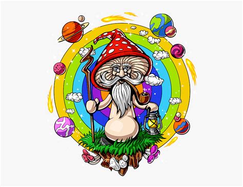 Psychedelic Magic Mushroom Art Transparent Cartoons Mushroom Hippie