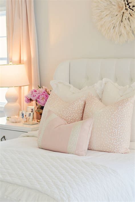 Elegant White Master Bedroom And Blush Decorative Pillowsl The Pink Dream