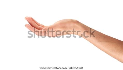 Female Hand Outstretched Holding Isolated On Stock Photo 280354031