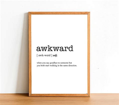 Awkward Word Definition Poster Print Urban Dictionary Word Etsy