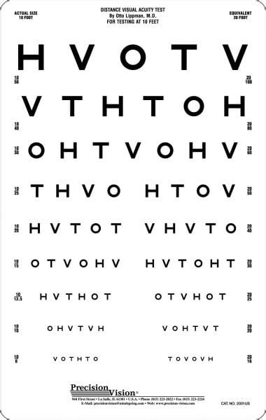 Hotv Eye Chart 10 Ft Precision Vision