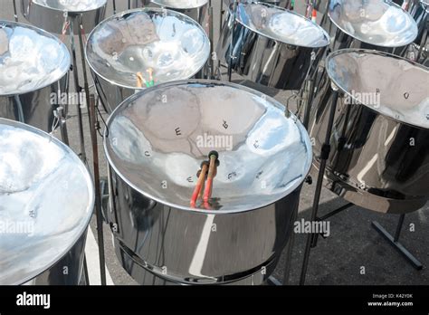 Steelpan Drums Also Known As Steel Drums And Sticks Stock Photo Alamy