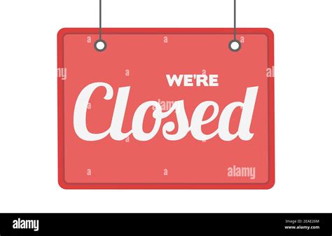Sorry We Are Closed Hanging Sign Vector Illustration Stock Vector Image