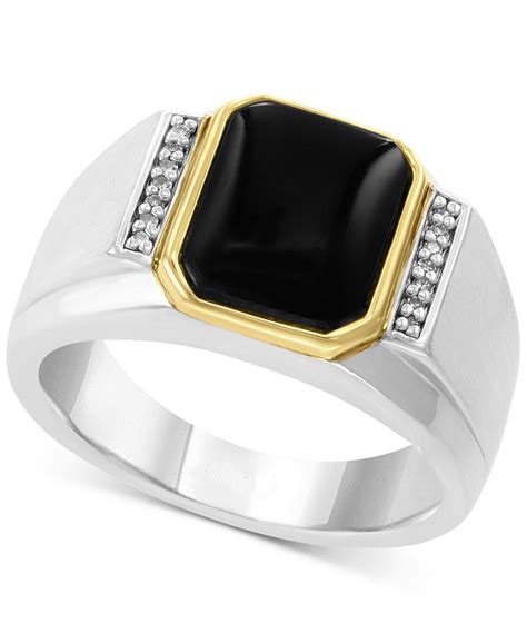 Black Onyx Gemstone Ring For Mens 925 Sterling Silver Etsy Diamond