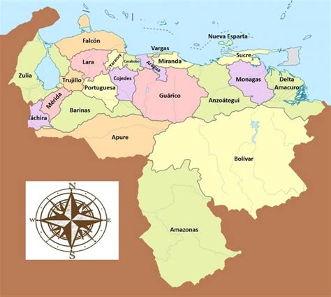 Mapa De Venezuela Con Sus Estados World Map