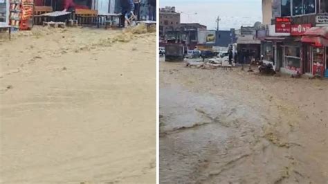 Su borusunun patladığı kentte iş yerlerini su bastı yollar göle döndü