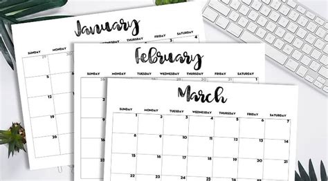 Free Printable 2020 Monthly Calendar Classic Lovely