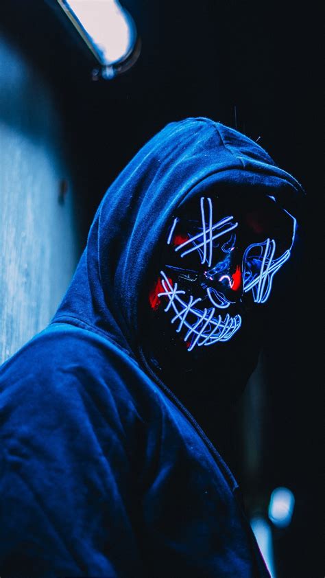 Blue Neon Masked Guy Backiee