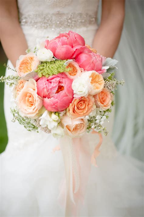 Pink And Peach Bridal Bouquet
