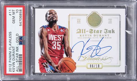 Lot Detail Panini Flawless All Star Ink Kevin Durant