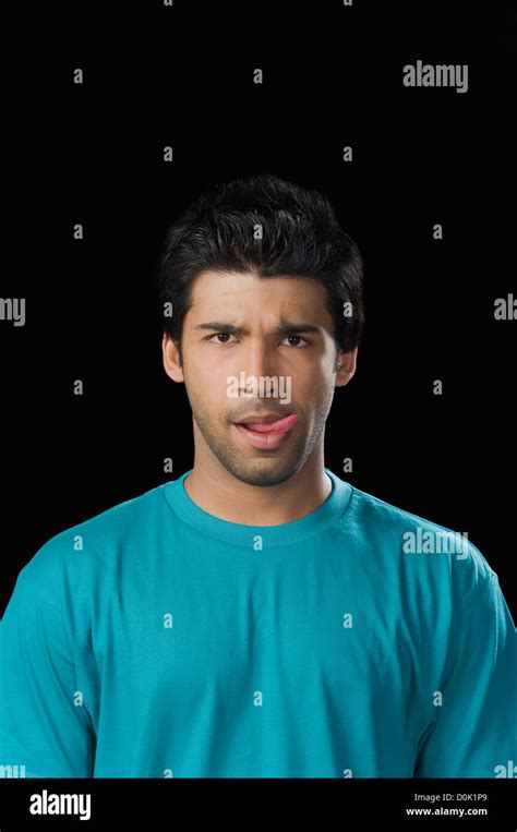 Portrait Of A Man Licking His Lips Stock Photo Alamy