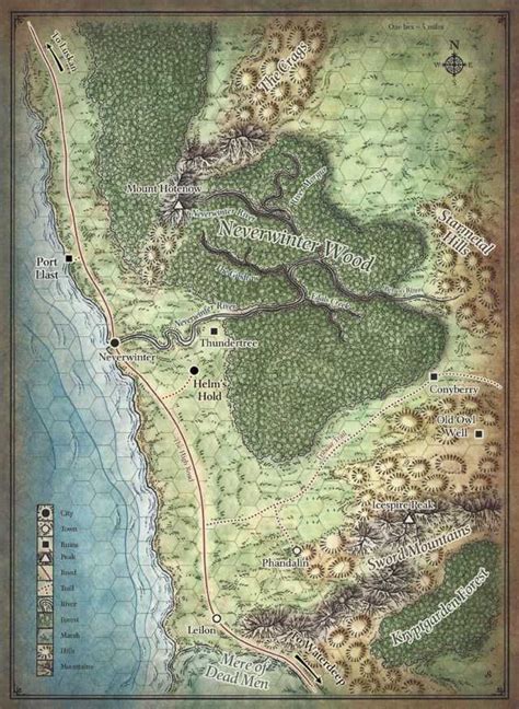 Neverwinter Surrounding Area Pc Fantasy City Map Fantasy World Map