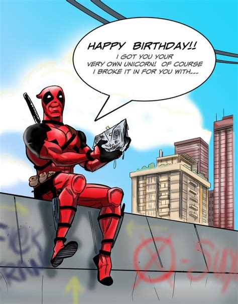 Deadpool Birthday Card Self Print Digital Download