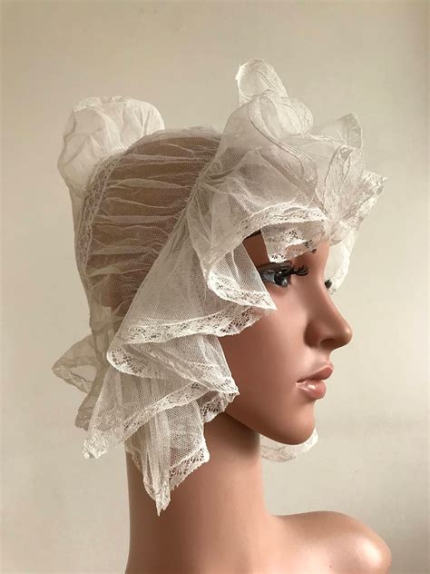 Antique 1700s Silk Bonnet Flemish Lace Sleeping Cap Exquisite Ladies